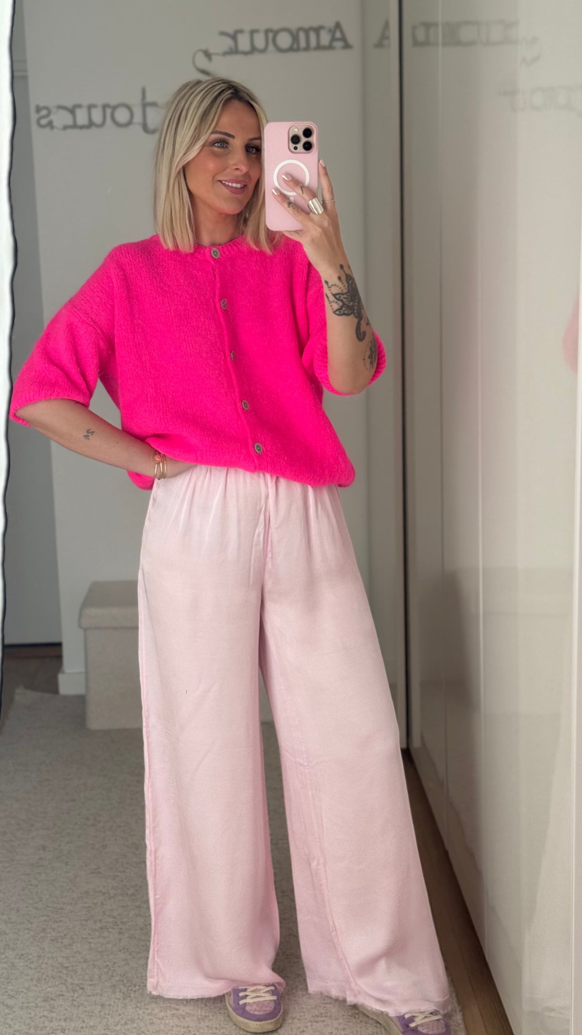 Pantalon Satin - Rose bonbon - ROSABAYA