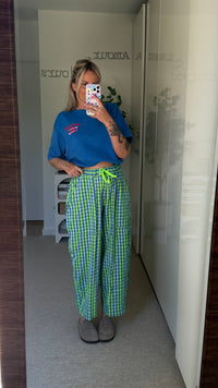Pantalon Vichy bleu