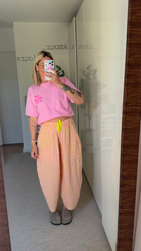 Pantalon Vichy jaune