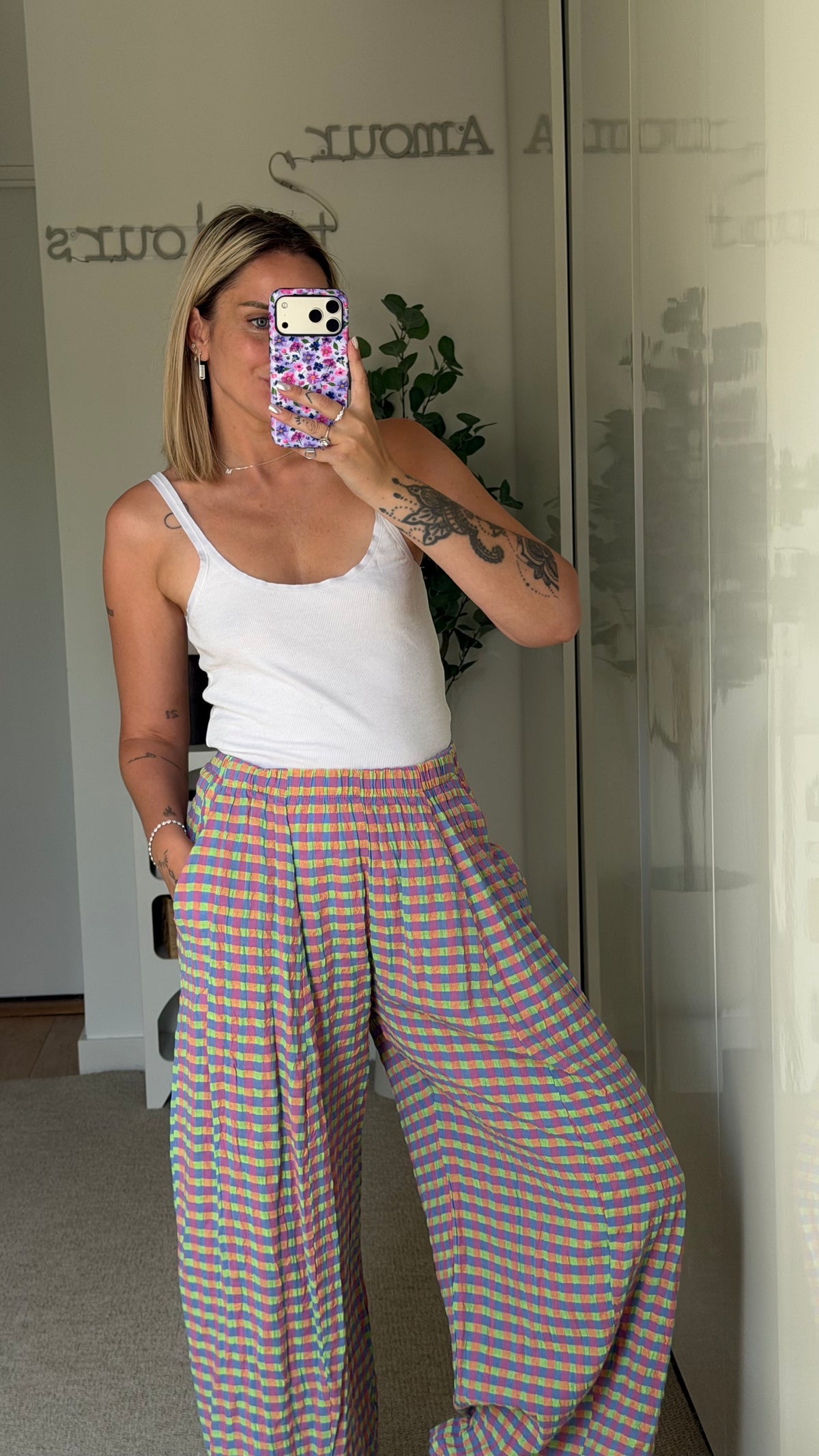 Pantalon Vichy multi