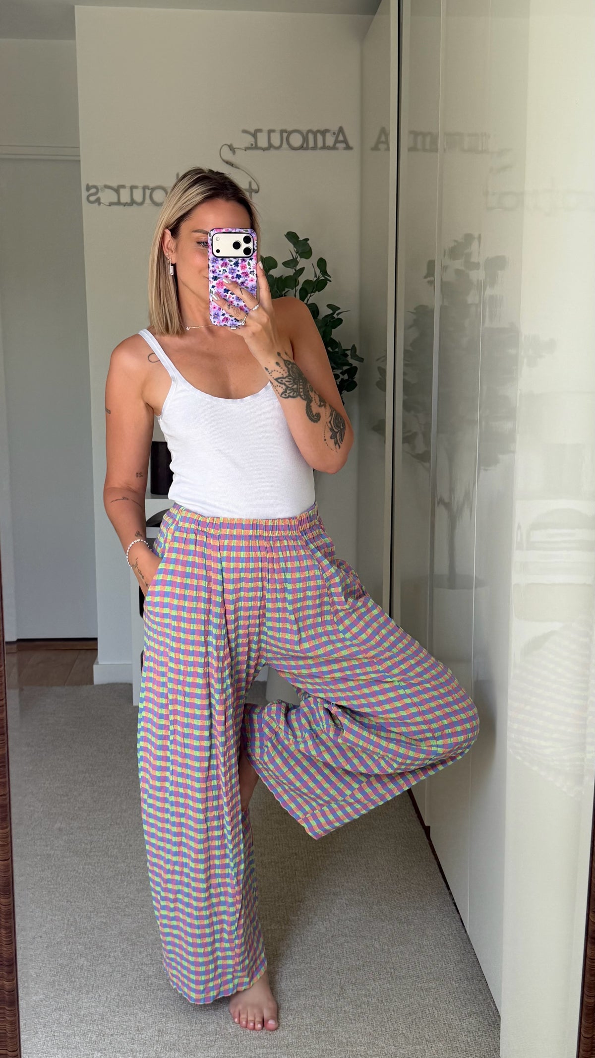 Pantalon Vichy multi
