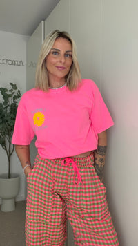 T-shirt Au soleil - rose fluo