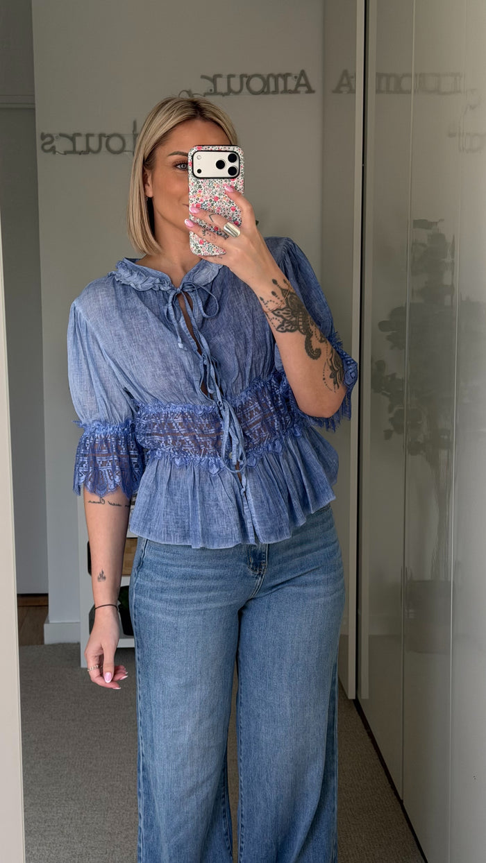 Blouse Bohème - Bleue