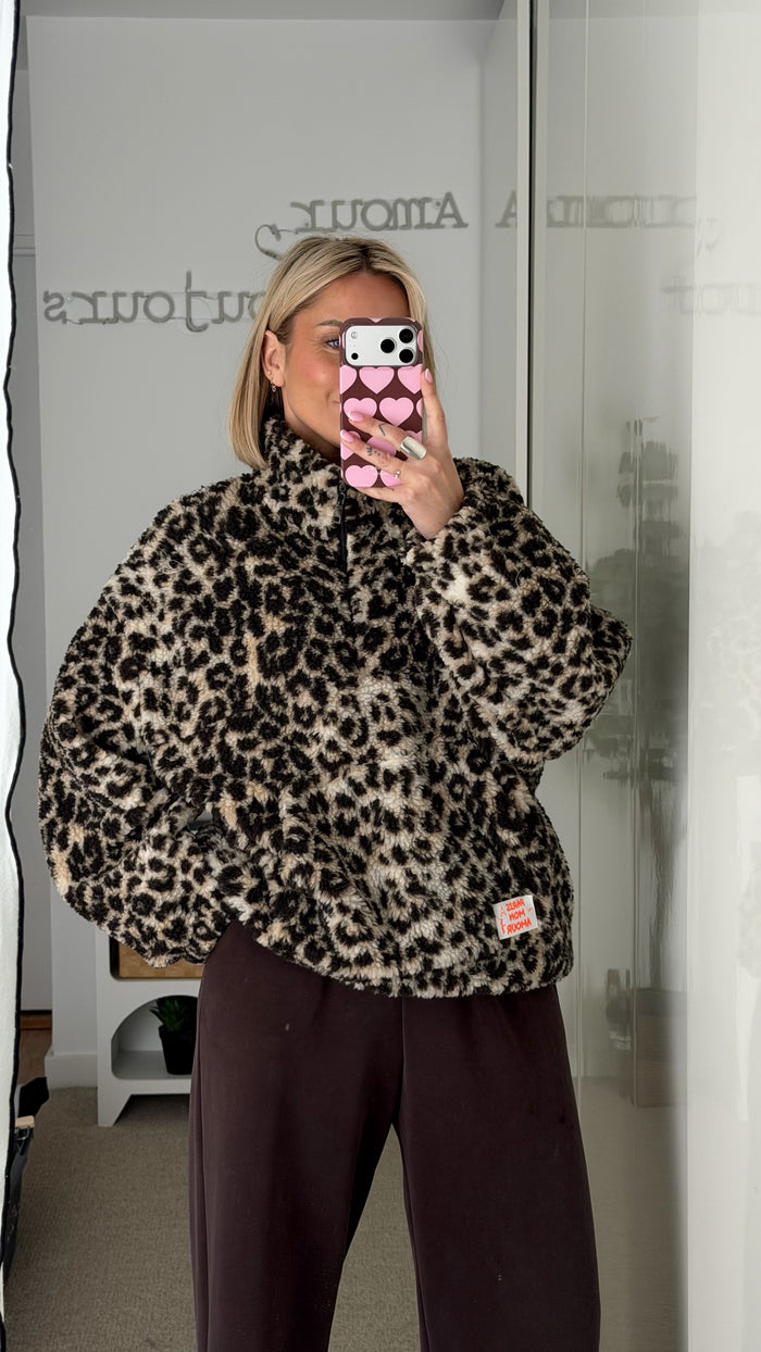 Pull polaire léopard