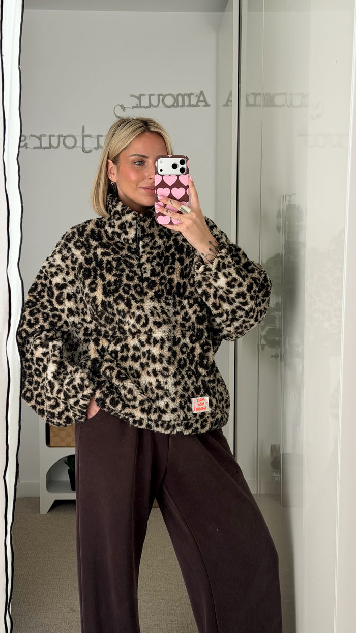 Pull polaire léopard