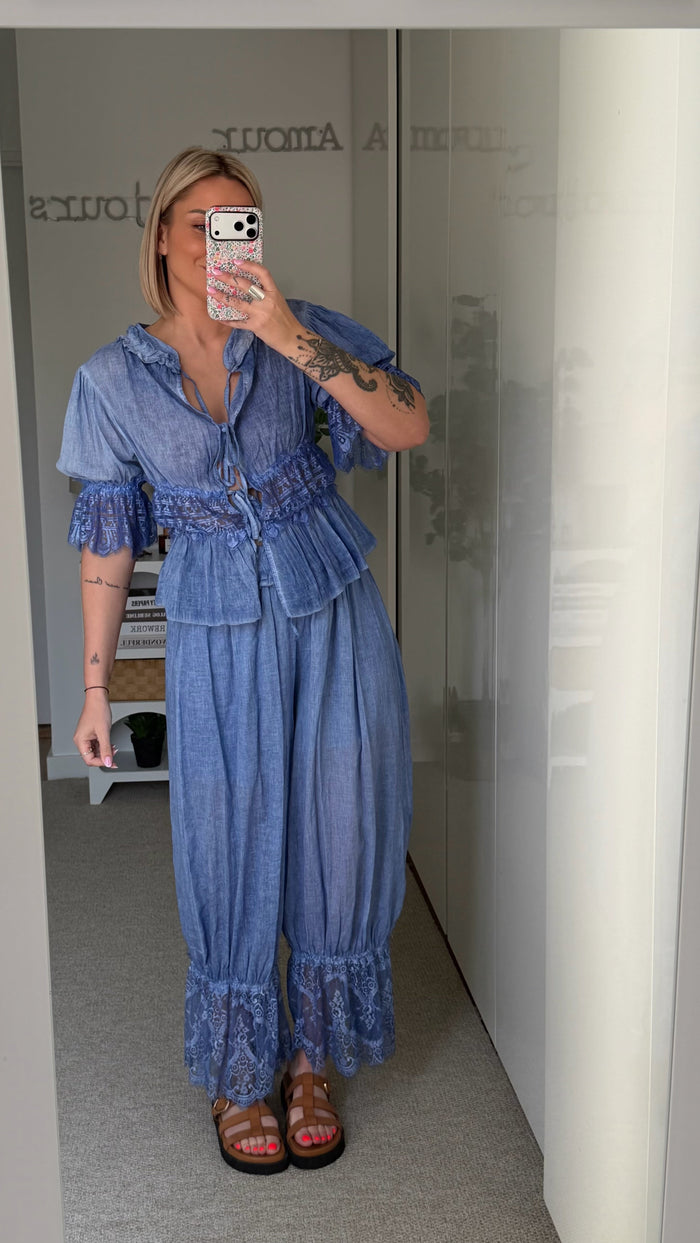 Blouse Bohème - Bleue - ROSABAYA