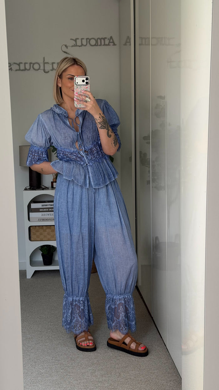 Blouse Bohème - Bleue - ROSABAYA