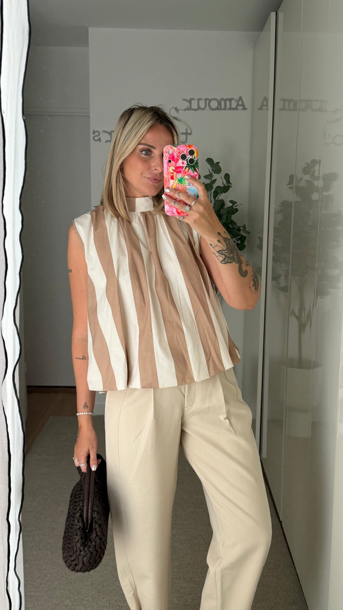 Blouse Camélia beige - ROSABAYA