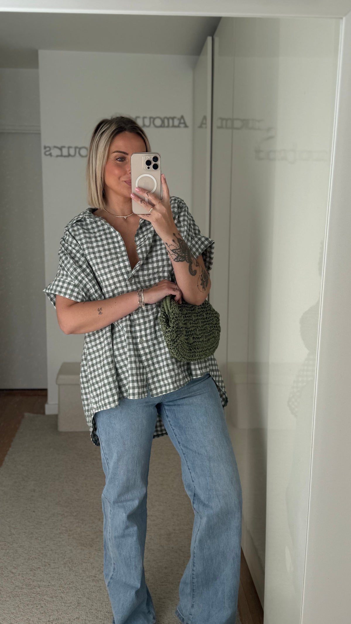 Chemise Vichy - Kaki - ROSABAYA