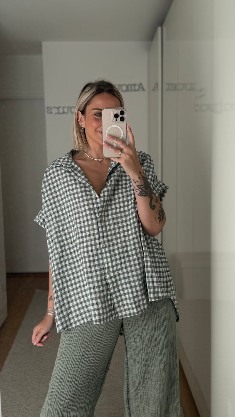 Chemise Vichy - Kaki - ROSABAYA
