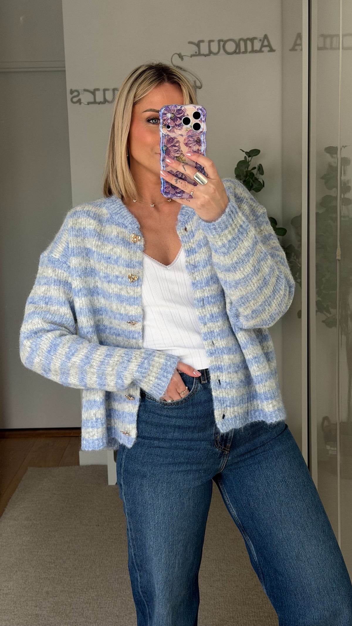 Gilet Cœurs - Bleu - ROSABAYA