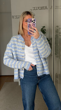 Gilet Cœurs - Bleu - ROSABAYA