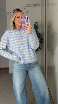 Gilet Cœurs - Bleu - ROSABAYA