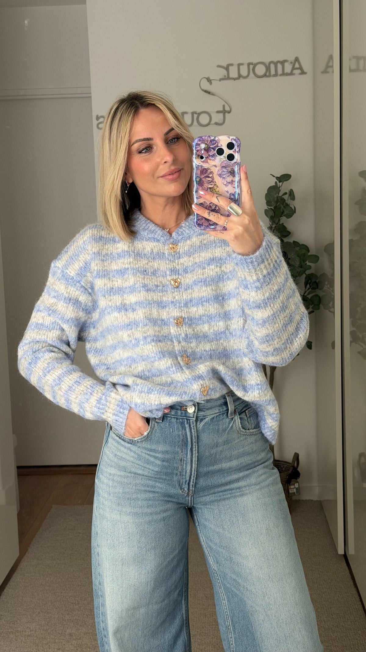 Gilet Cœurs - Bleu - ROSABAYA