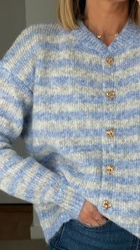 Gilet Cœurs - Bleu - ROSABAYA