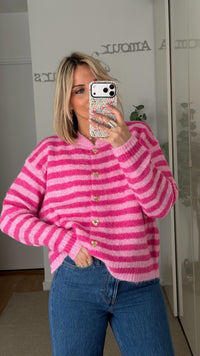 Gilet Cœurs - Rose - ROSABAYA