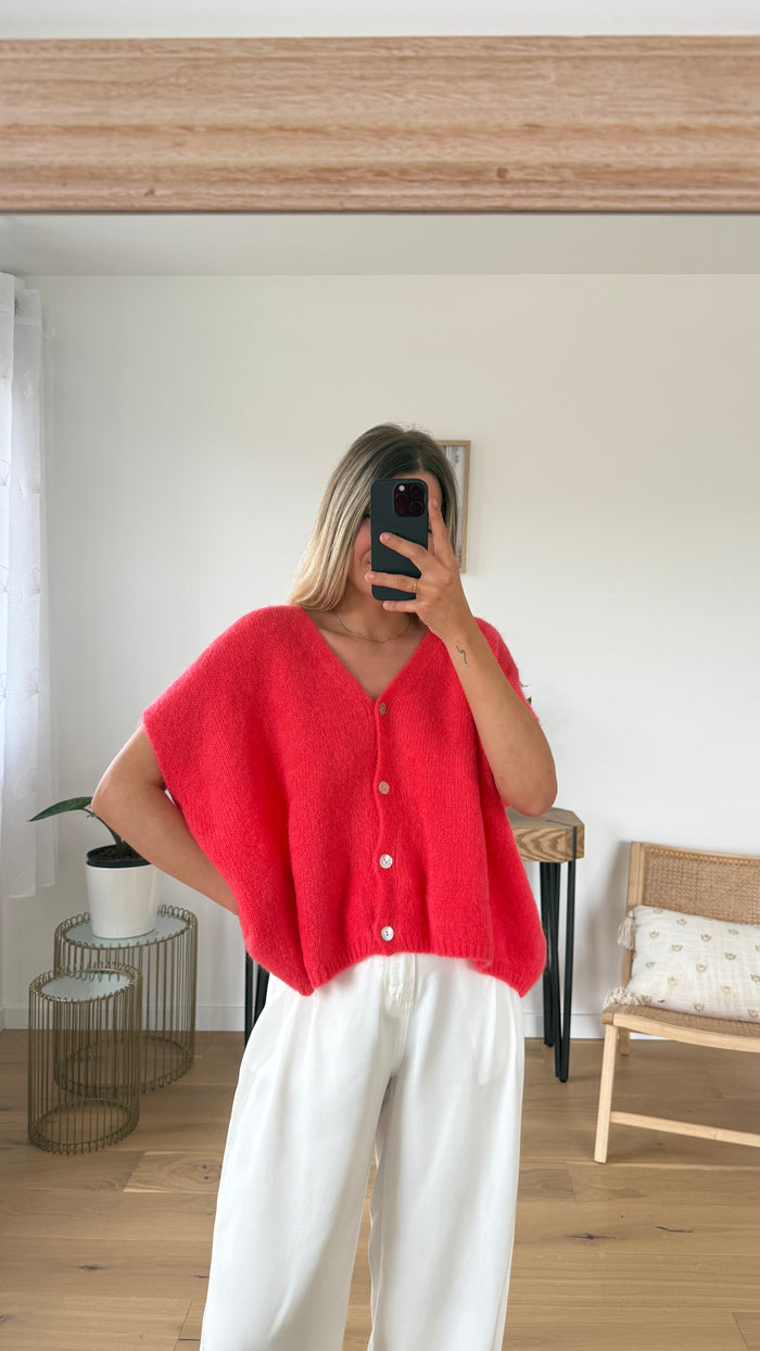 Gilet Serano sans manches - Corail - ROSABAYA