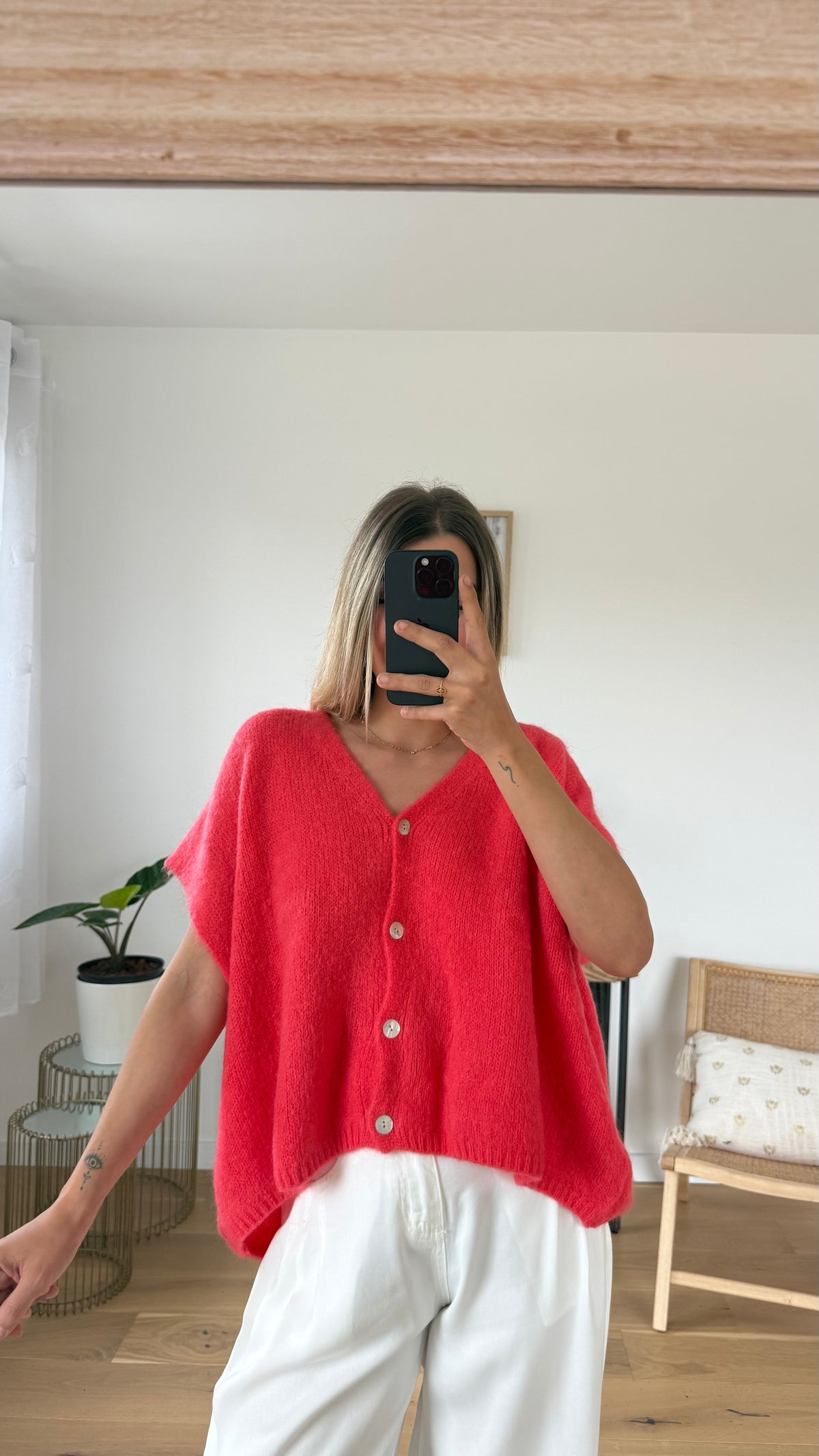 Gilet Serano sans manches - Corail - ROSABAYA