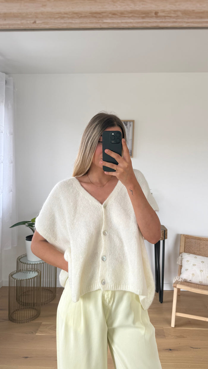 Gilet Serano sans manches - Écru - ROSABAYA