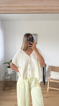 Gilet Serano sans manches - Écru - ROSABAYA