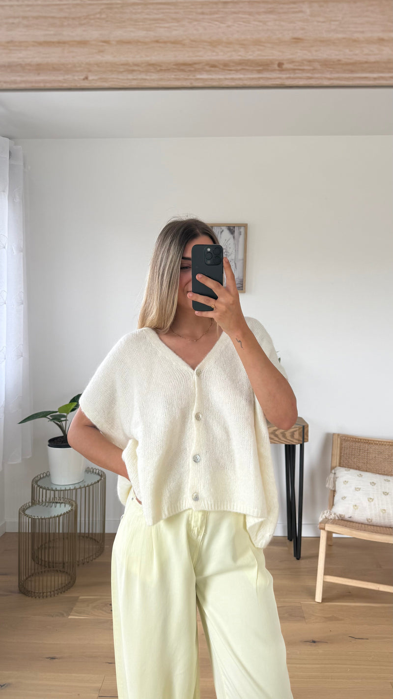Gilet Serano sans manches - Écru - ROSABAYA