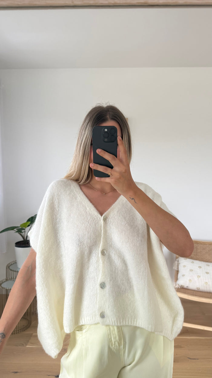 Gilet Serano sans manches - Écru - ROSABAYA