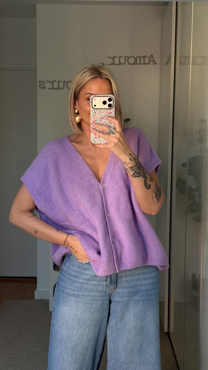 Gilet Serano sans manches - Lilas - ROSABAYA
