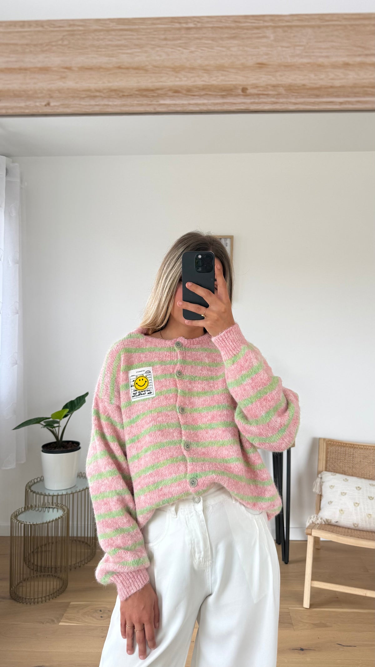 Gilet Smiley - Rose - ROSABAYA