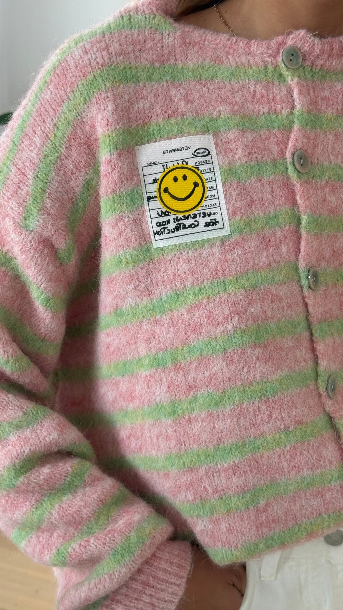 Gilet Smiley - Rose - ROSABAYA