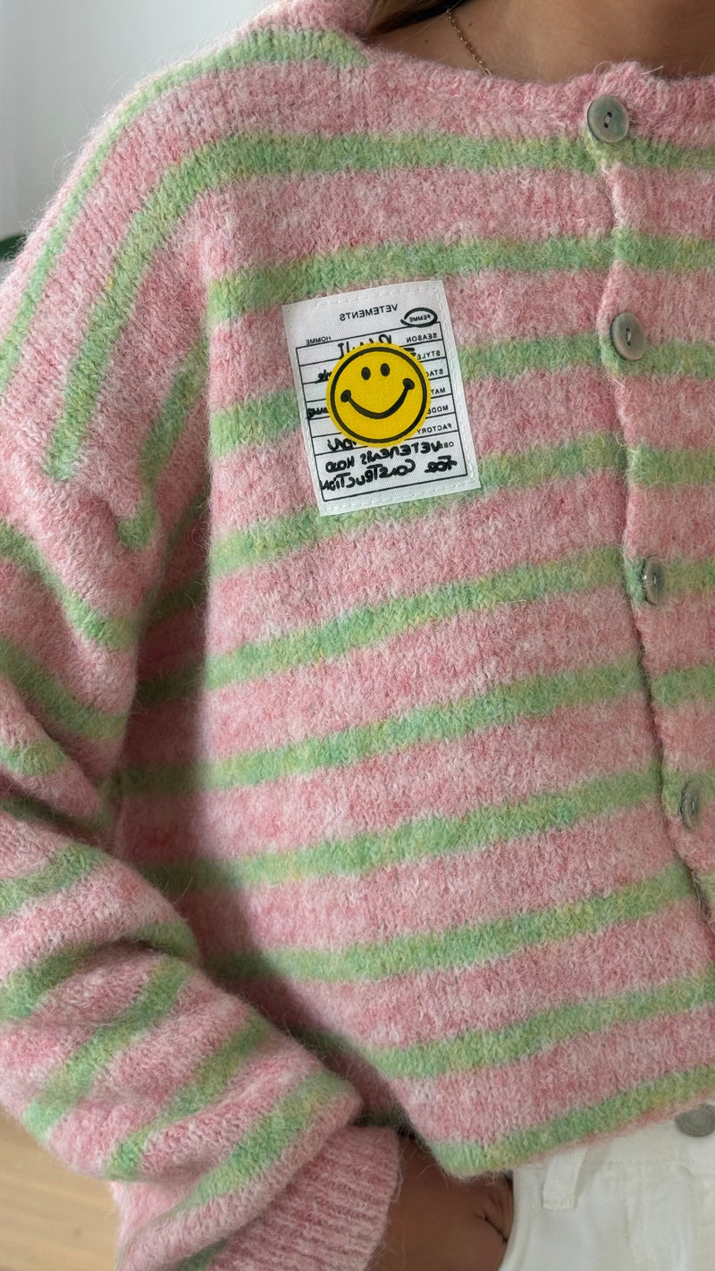 Gilet Smiley - Rose - ROSABAYA