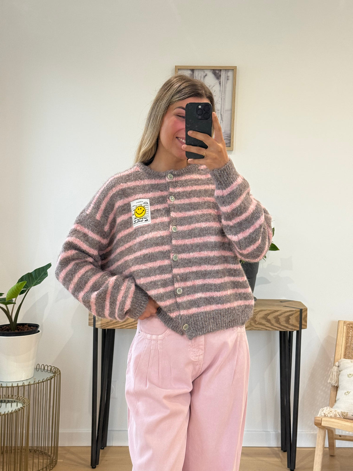 Gilet Smiley - Taupe - ROSABAYA