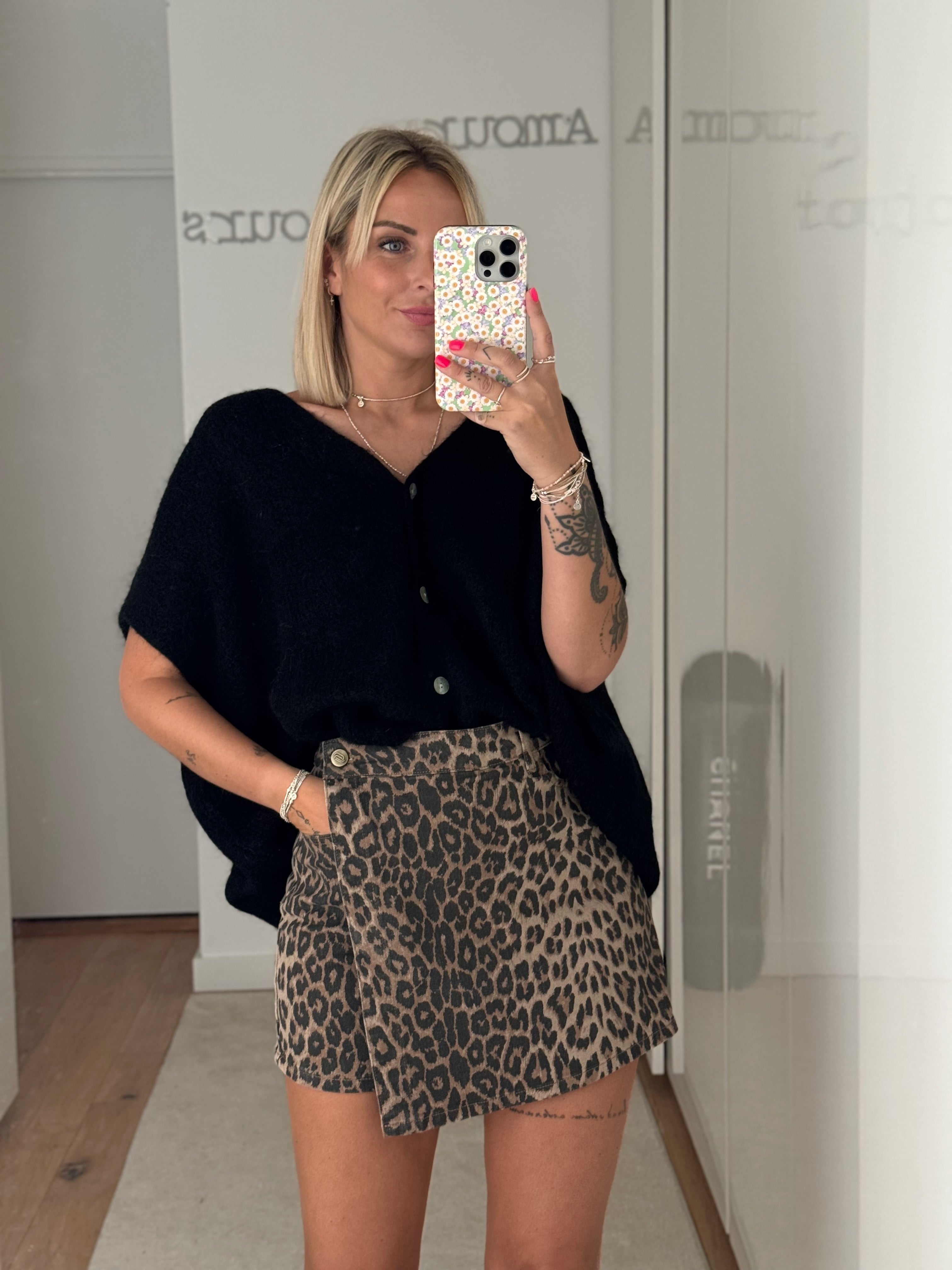 Jupe short leopard sale