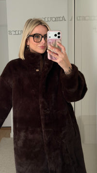 Manteau fourrure Coffee - ROSABAYA