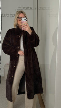 Manteau fourrure Coffee - ROSABAYA