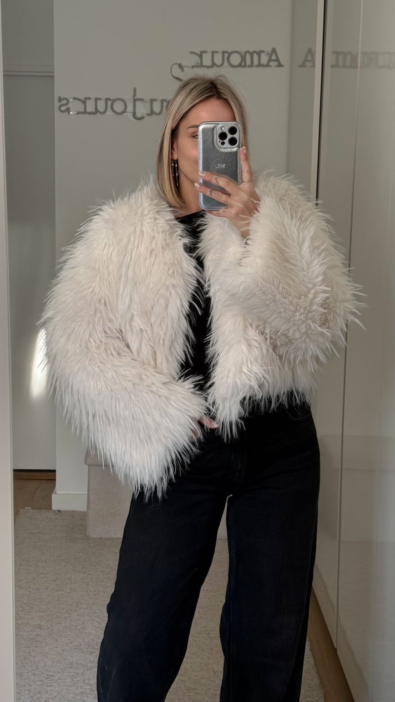 Manteau Fourrure Greta - Blanc - ROSABAYA