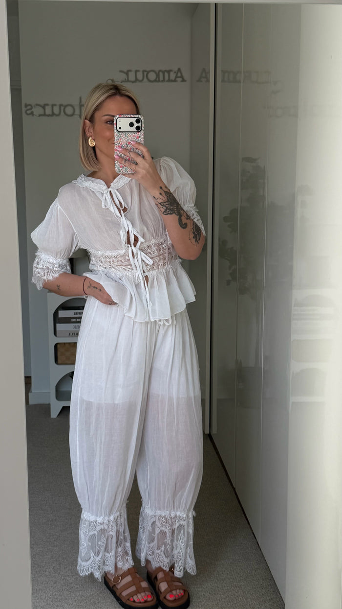 Pantalon Bohème - Blanc - ROSABAYA