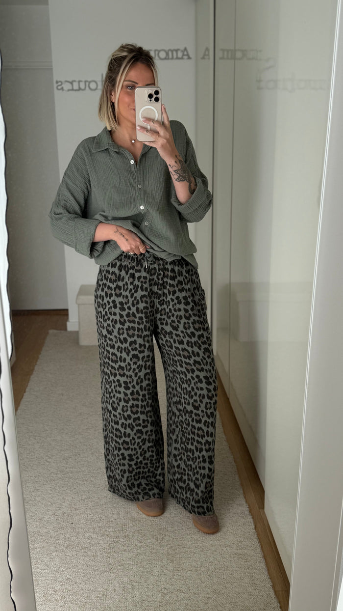 Pantalon Coco - Léopard Kaki - ROSABAYA