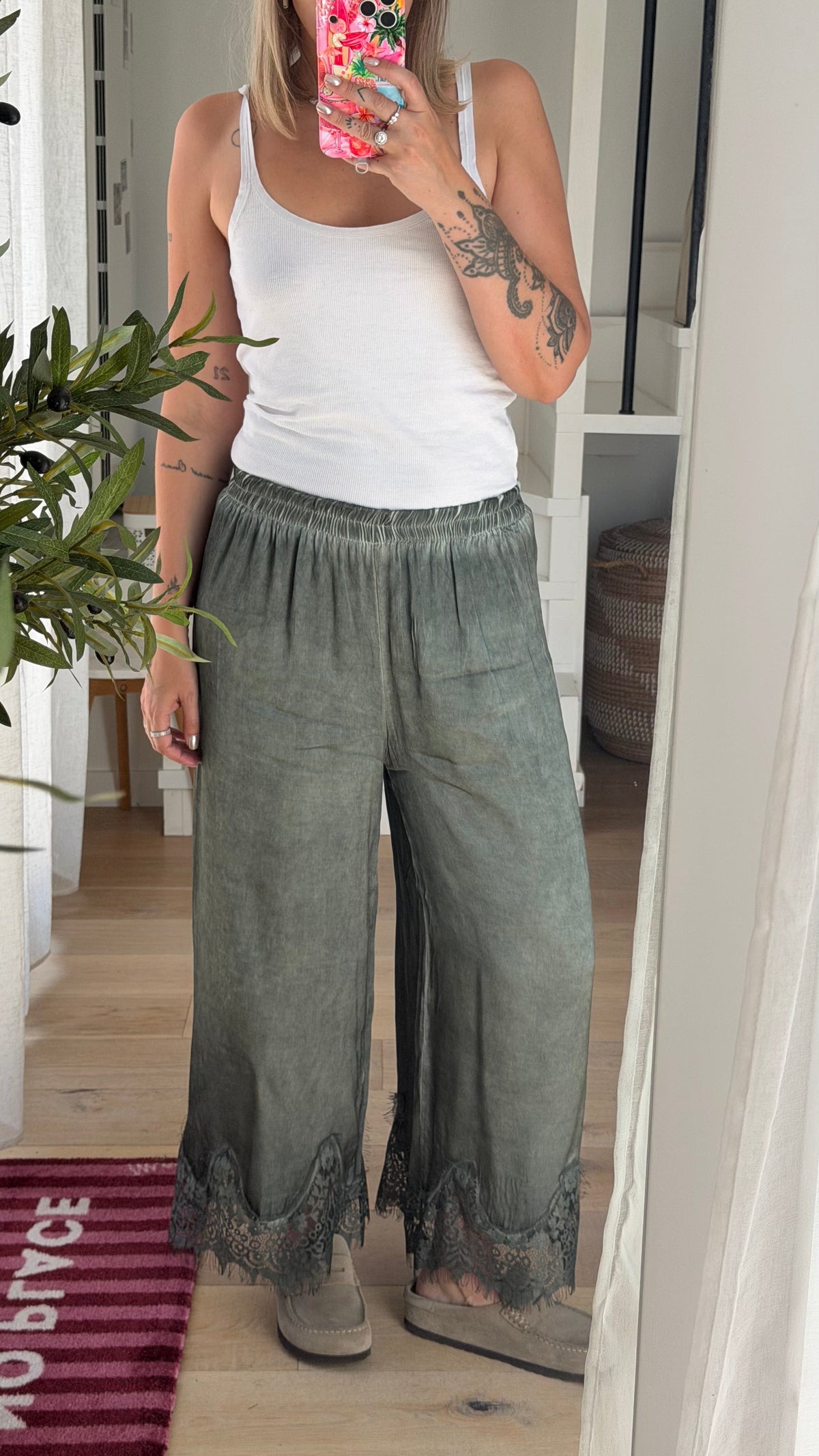 Pantalon Elena kaki - ROSABAYA