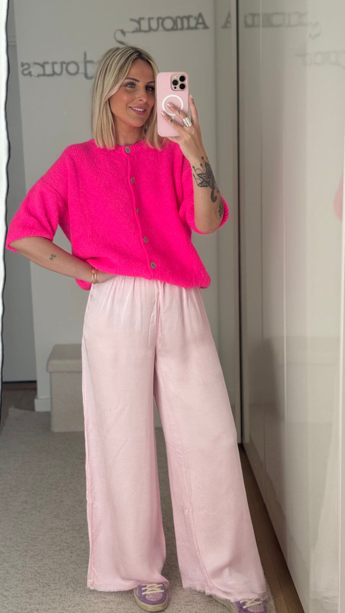 Pantalon Satin - Rose bonbon - ROSABAYA