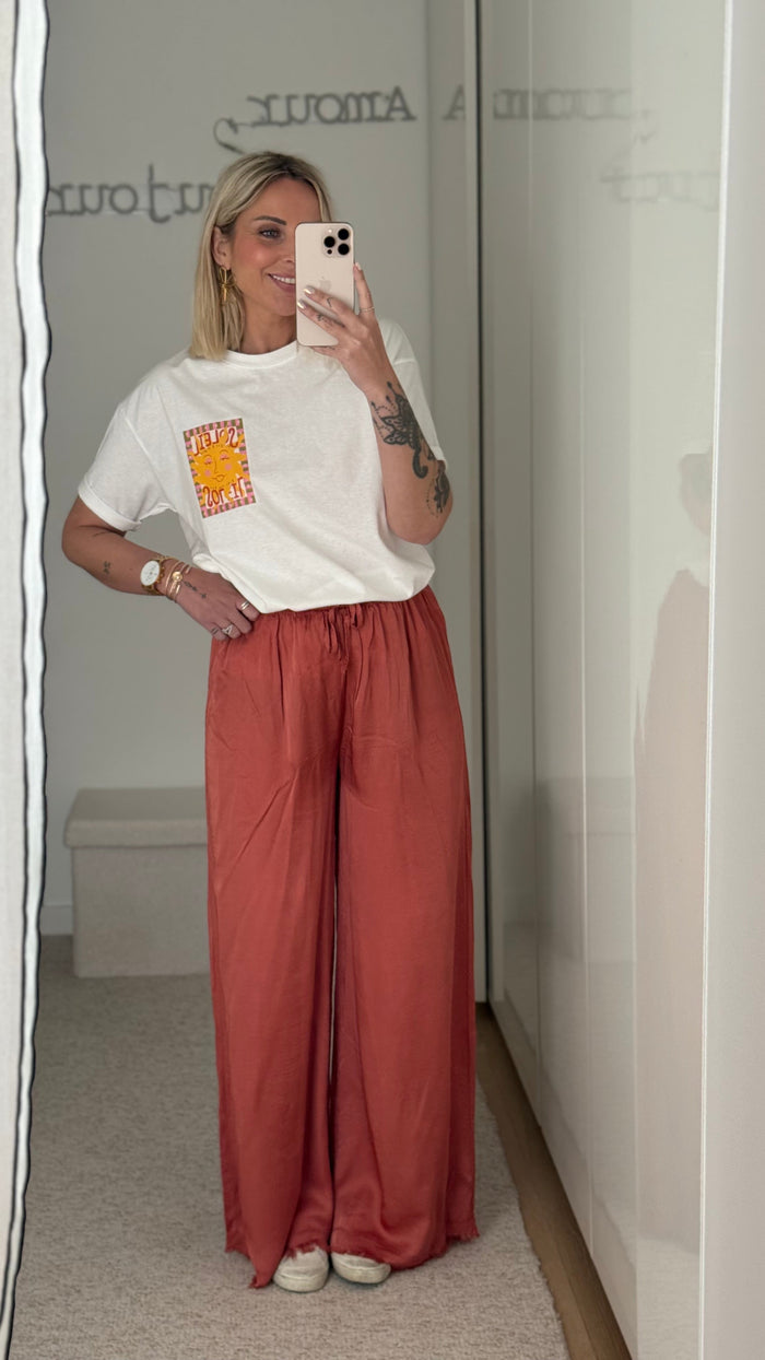 Pantalon Satin - Terracotta - ROSABAYA