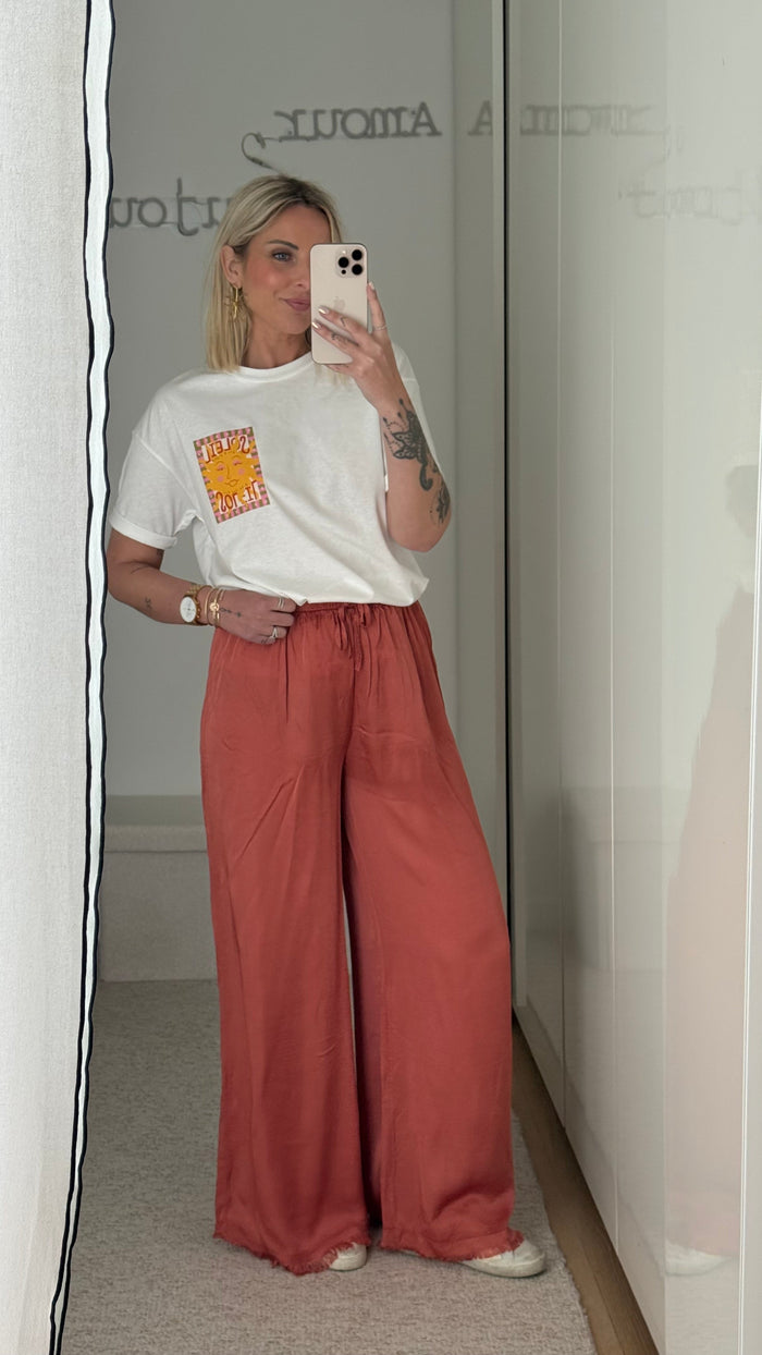 Pantalon Satin - Terracotta - ROSABAYA