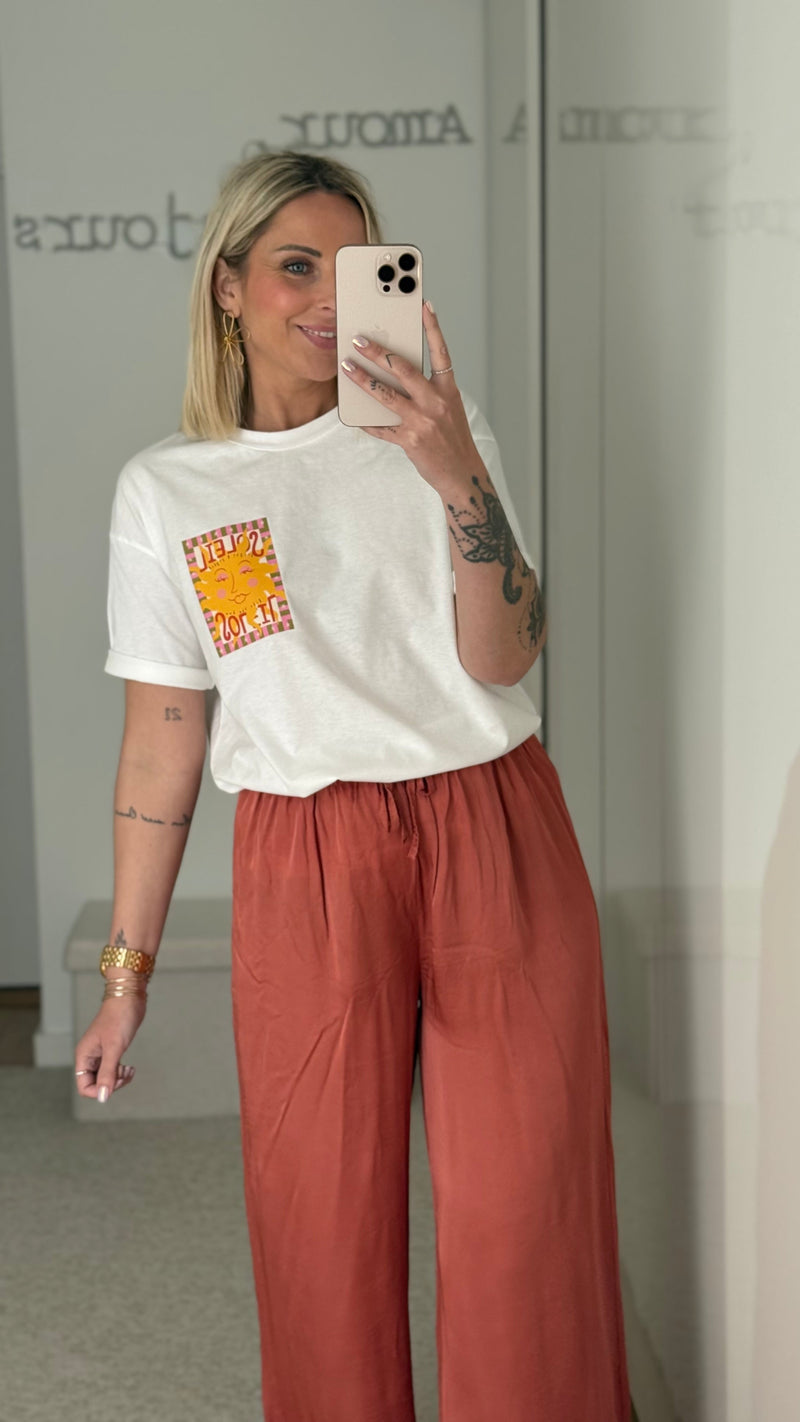 Pantalon Satin - Terracotta - ROSABAYA