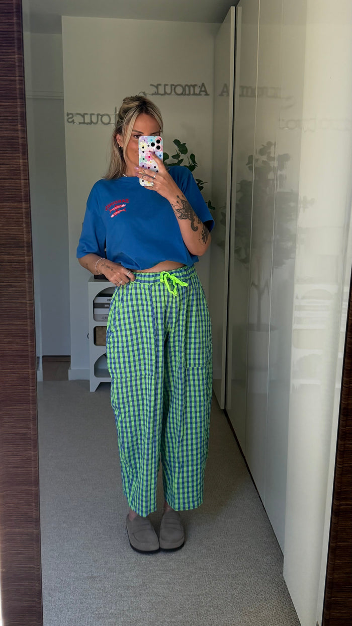 Pantalon Vichy bleu - ROSABAYA