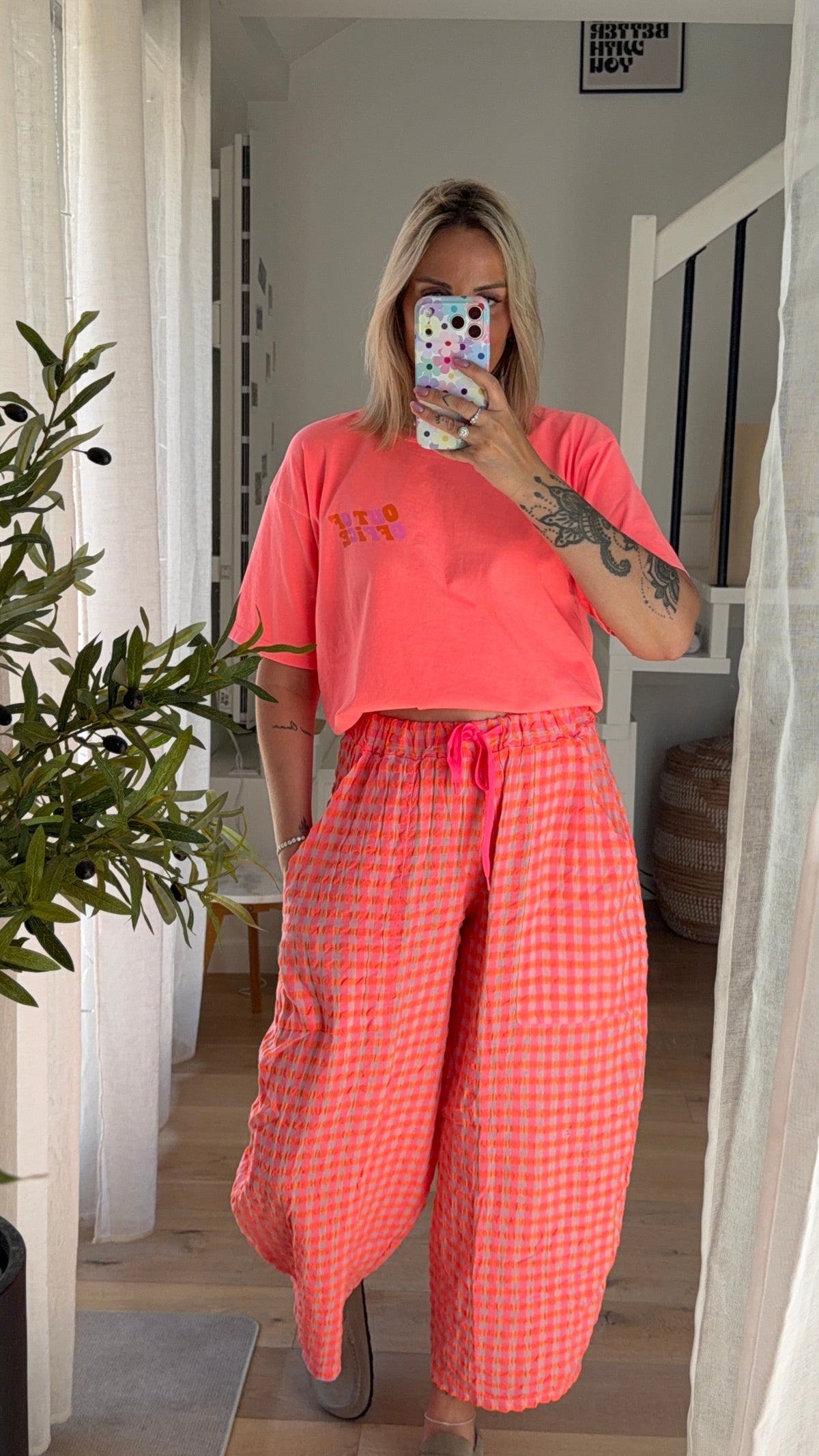 Pantalon Vichy rose - ROSABAYA