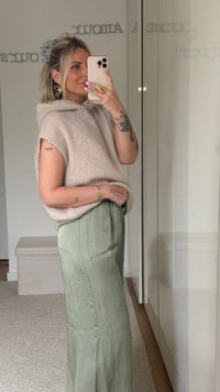 Pull sans manches Dune - Beige - ROSABAYA
