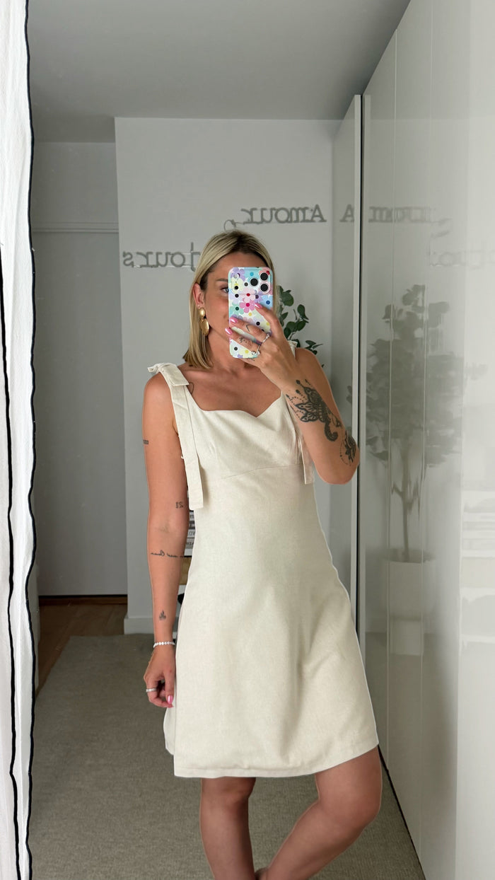 Robe Inès - Écrue - ROSABAYA
