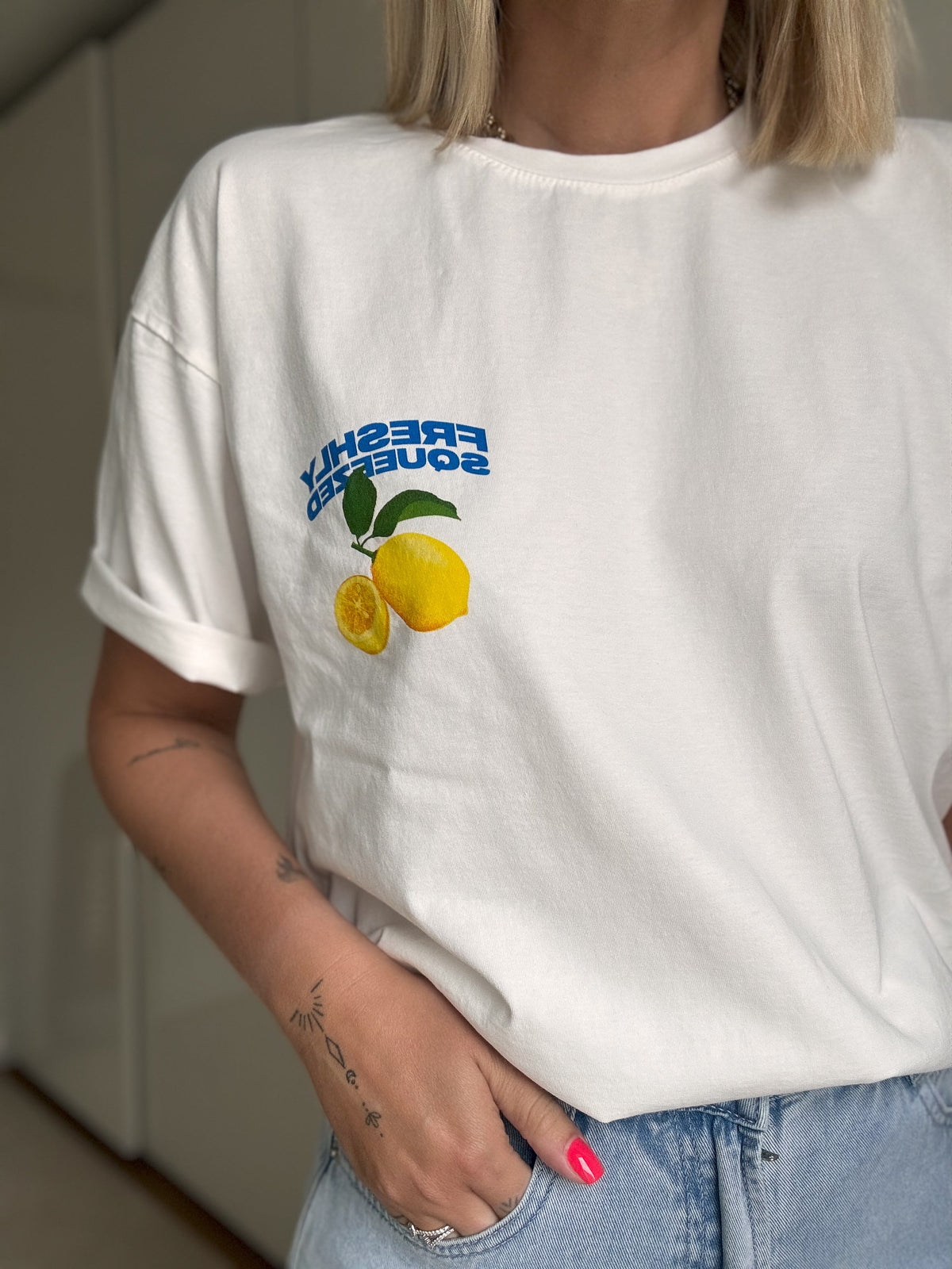 T - shirt Citrons - Blanc - ROSABAYA