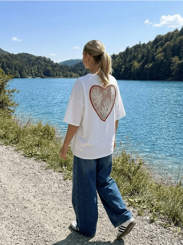T-shirt Coeur - Blanc - ROSABAYA