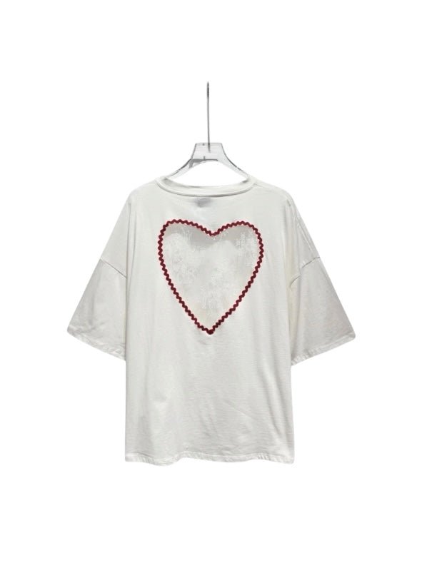 T-shirt Coeur - Blanc - ROSABAYA