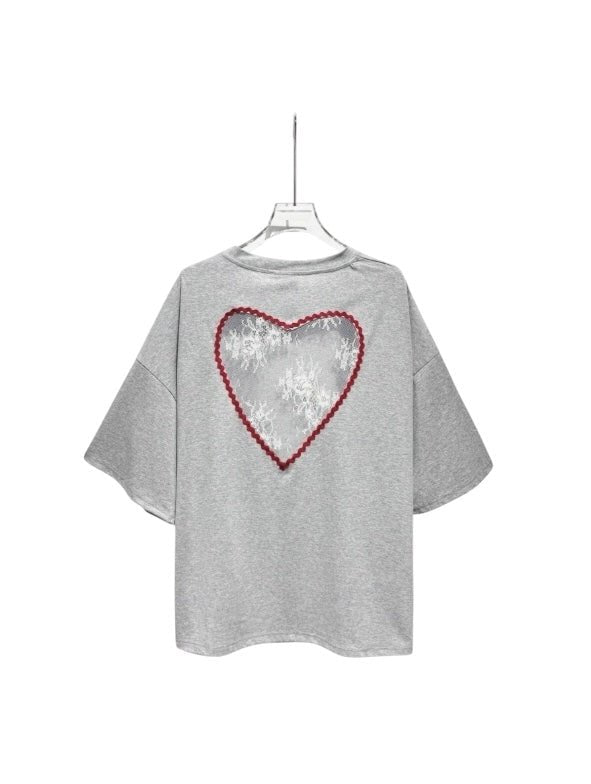 T-shirt Coeur - Gris - ROSABAYA